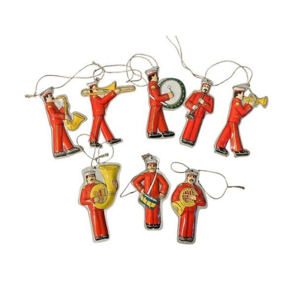 DANSK MARCHING BAND ORNAMENTS 8 METAL 3 1/4" HIGH GUNNAR CYREN‎ SWEDISH VTG